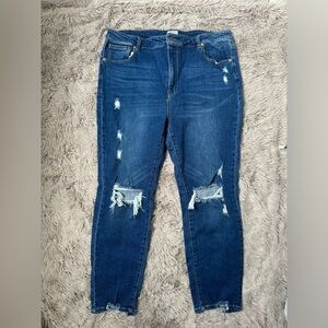 Chic Soul Distressed Straight Jeans